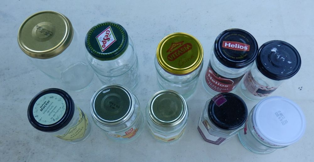 Pots &agrave; confiture, conserve, etc (10 ) diff&eacute;rentes contenance Jardin