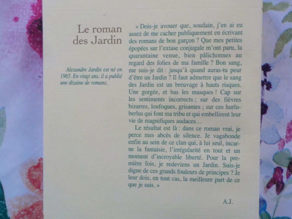LE ROMAN DES JARDIN de Alexandre JARDIN Ed. Grasset Livres et BD
