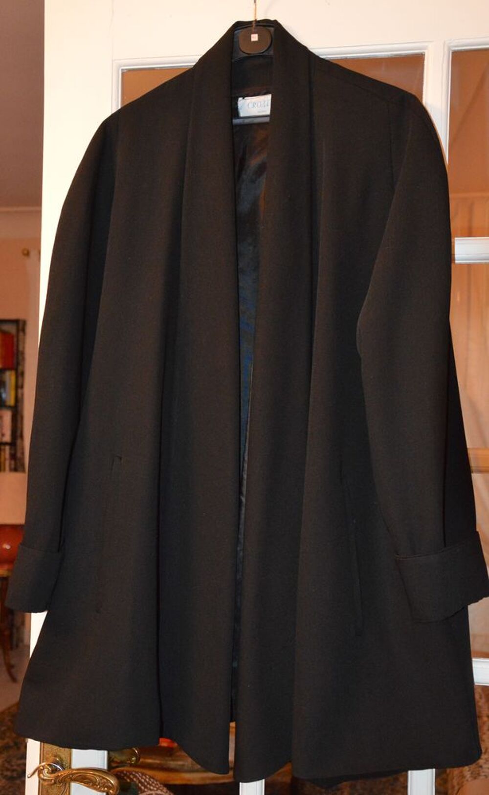 Veste 3/4 noire ample Vêtements