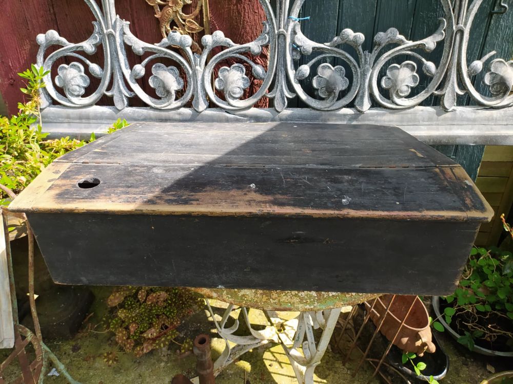Ancien Meuble &Eacute;critoire Pupitre Bureau Bois Noirci 
Meubles