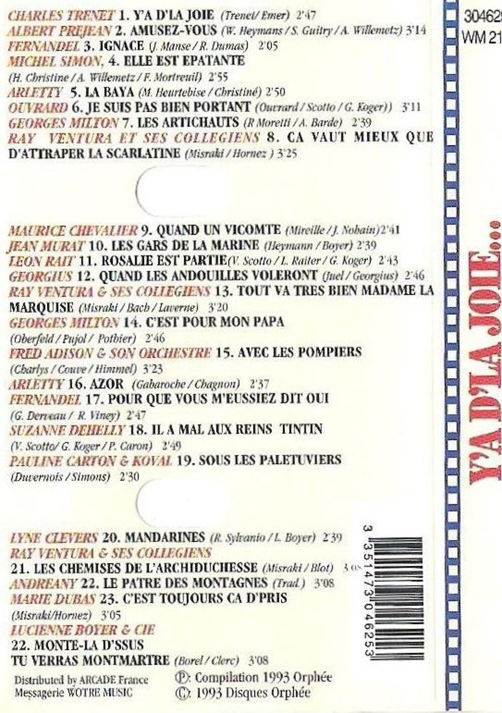 Cassette K7 audio "Y'a d'la joie" CD et vinyles