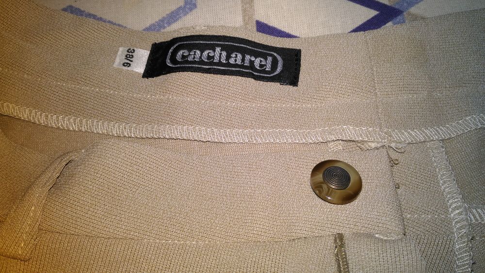 pantalon CACHAREL tissu beige clair sans motif extr&ecirc;mement l Vêtements