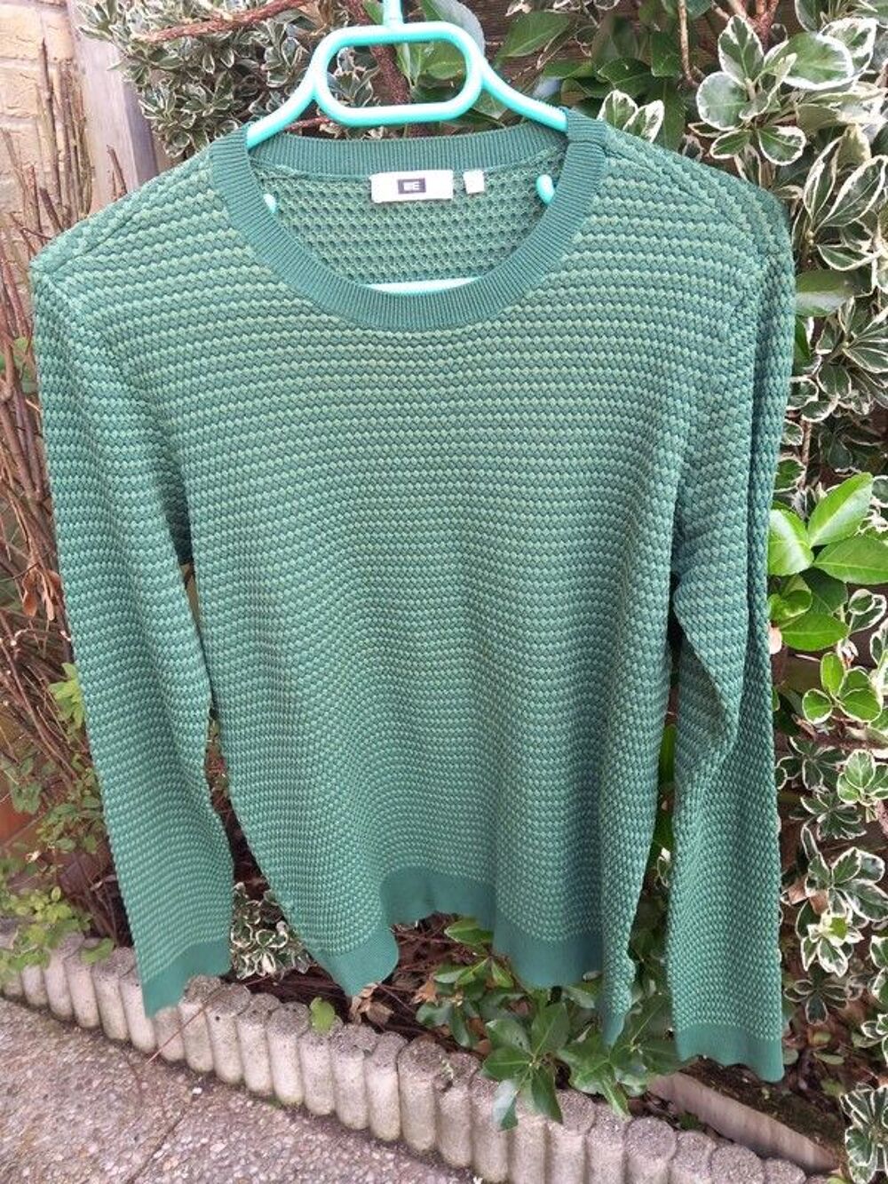 Pull &agrave; col rond vert Vêtements