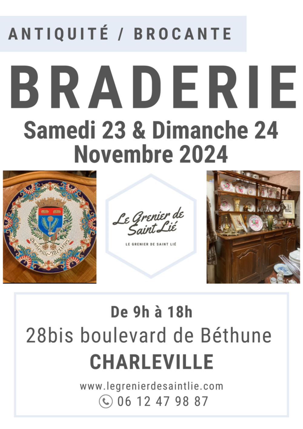 Braderie brocante Charleville bd de bethune le 23 et 24 nove Meubles