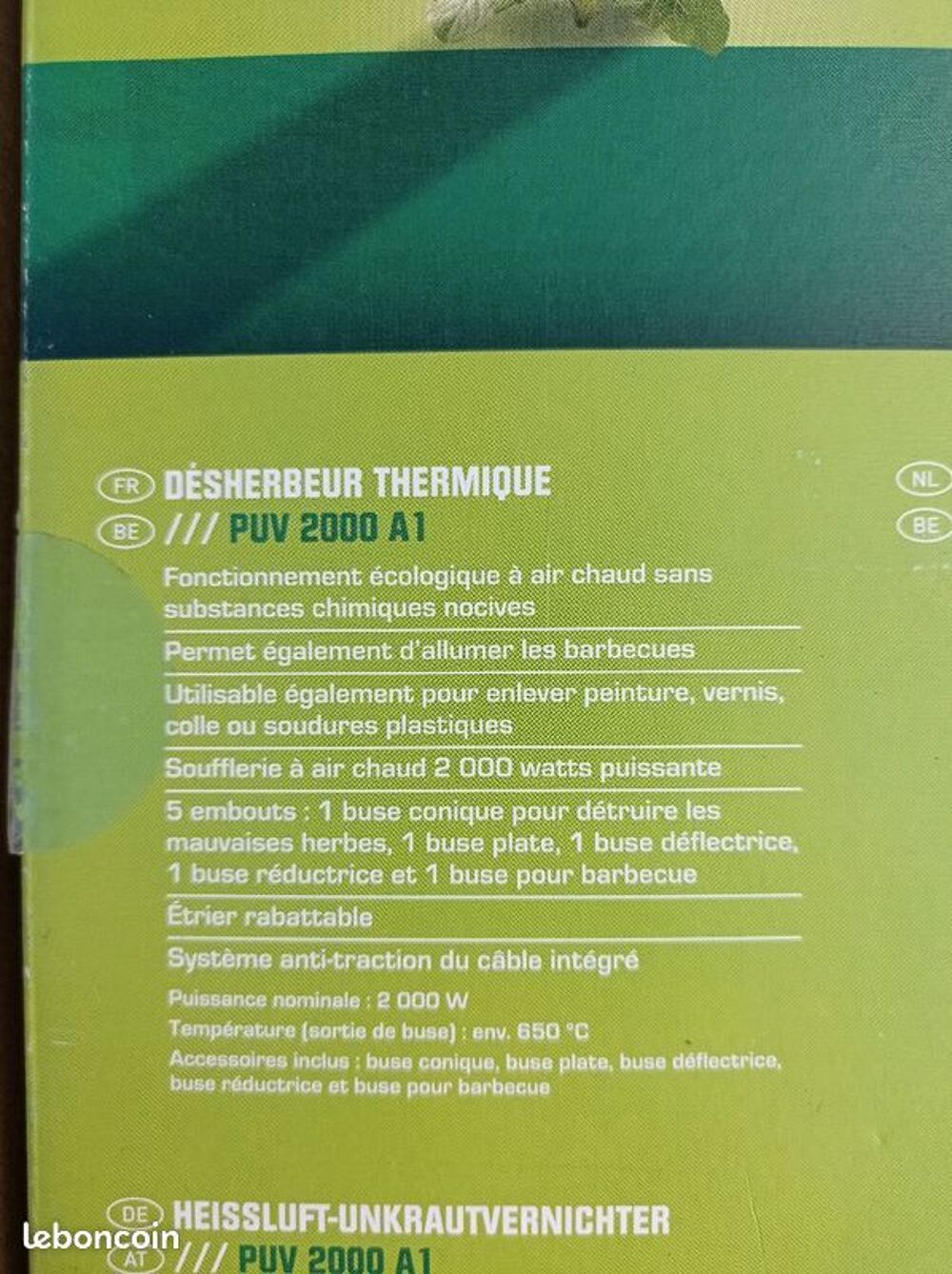 D&eacute;sherbeur parkside br&ucirc;leur Jardin