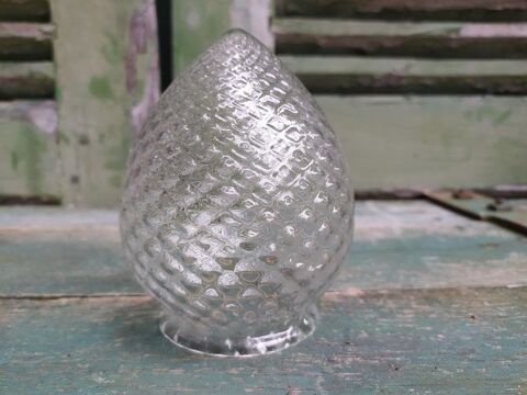 Tulipe Verre Holophane Forme Globe Obus Pomme de Pin 70 Loches (37)