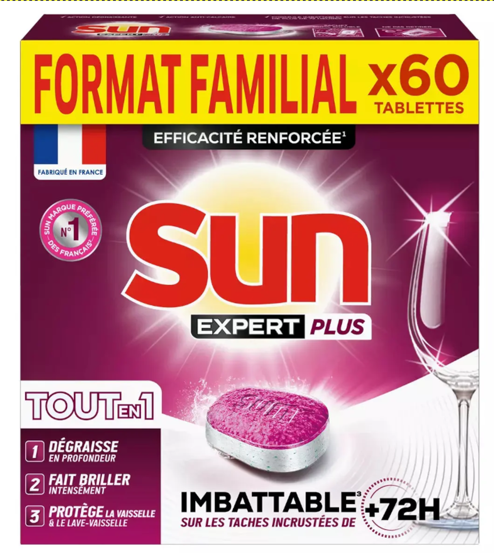 Tablettes lave-vaisselle SUN expert d&eacute;graissant x60 Electroménager