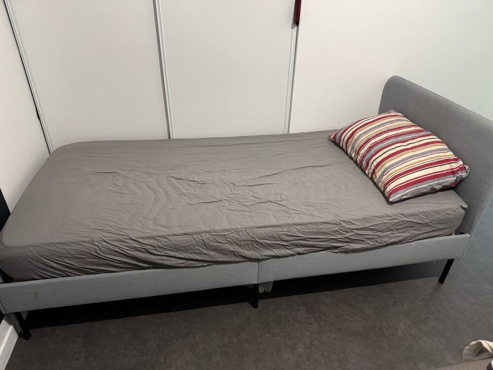 Lit Simple Gris Meubles