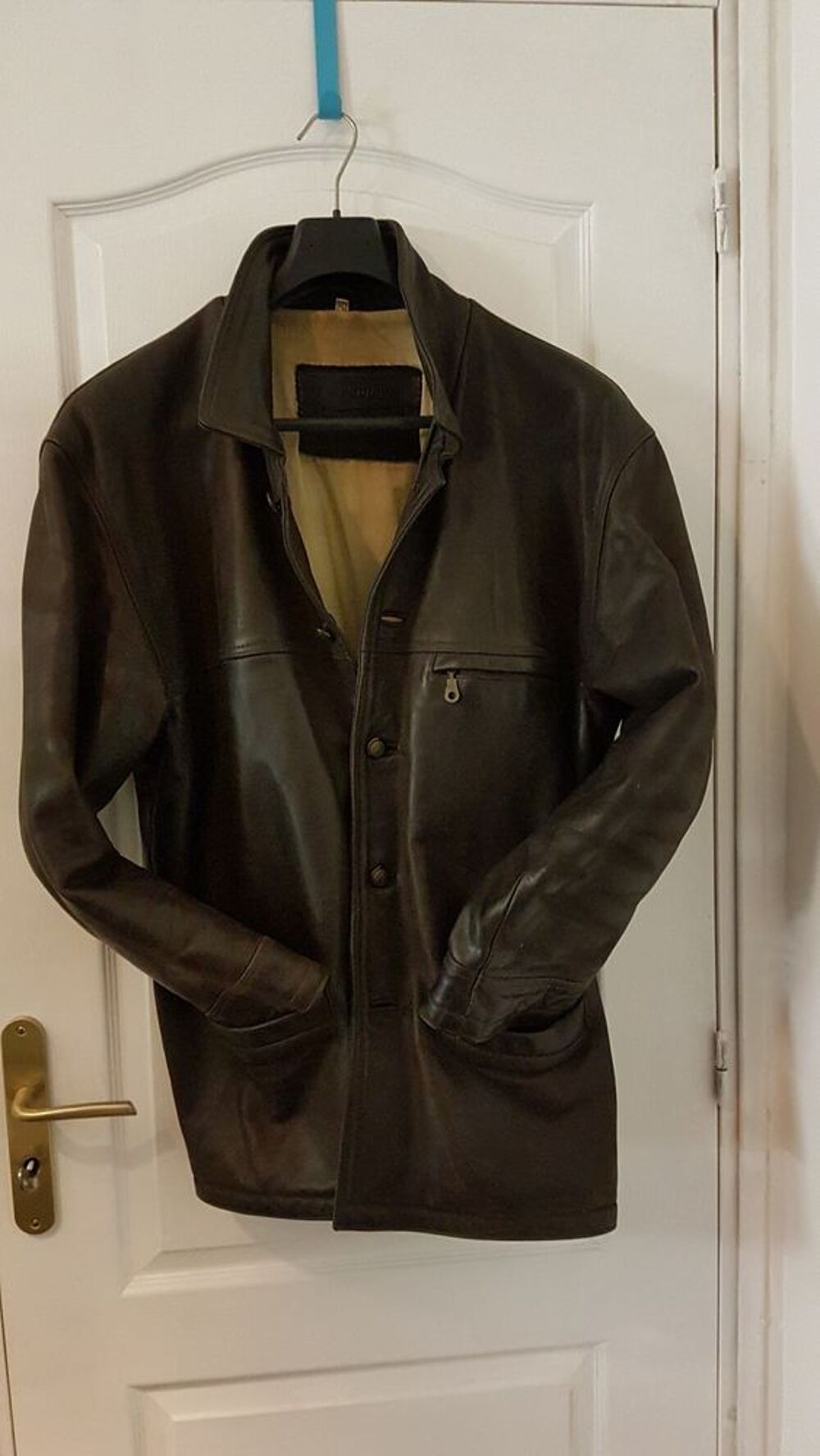 Veste en cuir nubuck vintage tr&egrave;s bon &eacute;tat. taille 54 Vêtements