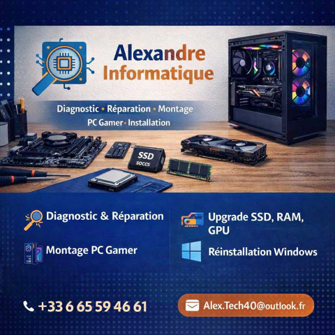 Services informatiques ? R&eacute;paration, upgrade, montage & diag 0 40000 Mont-de-marsan