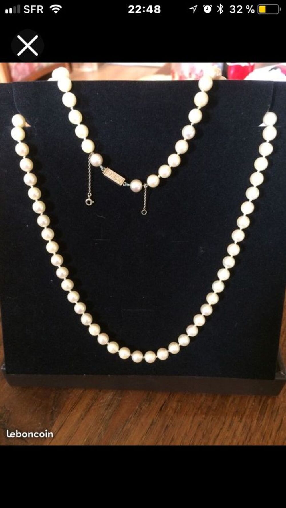 collier perles culture v&eacute;ritables Bijoux et montres