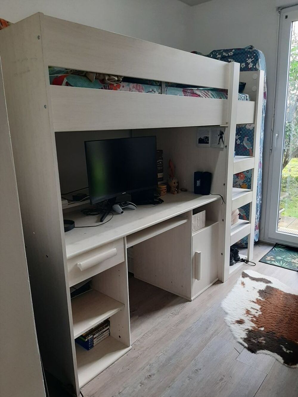 Lit mezzanine combin&eacute; 90x200cm Meubles