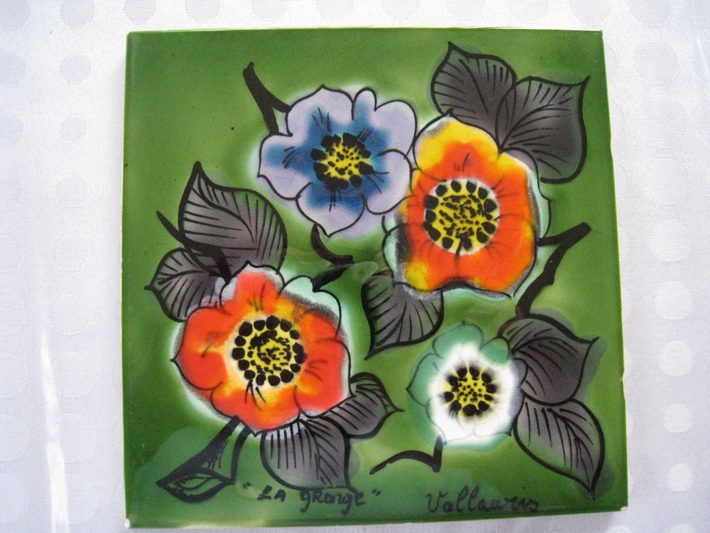 carreau Vallauris vintage sign&eacute; Cuisine