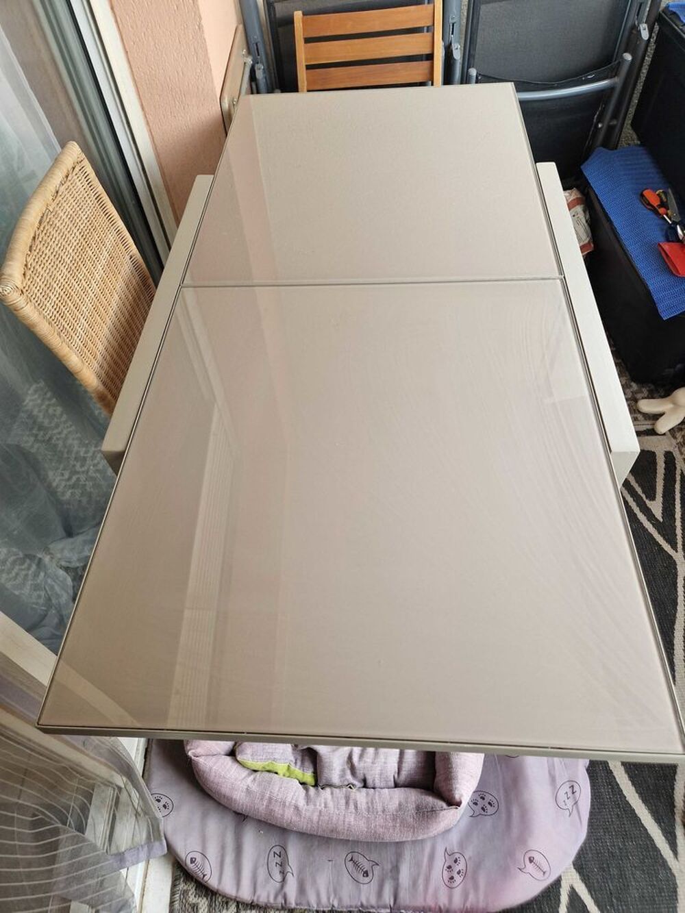 Table modulable en metal et verre Meubles
