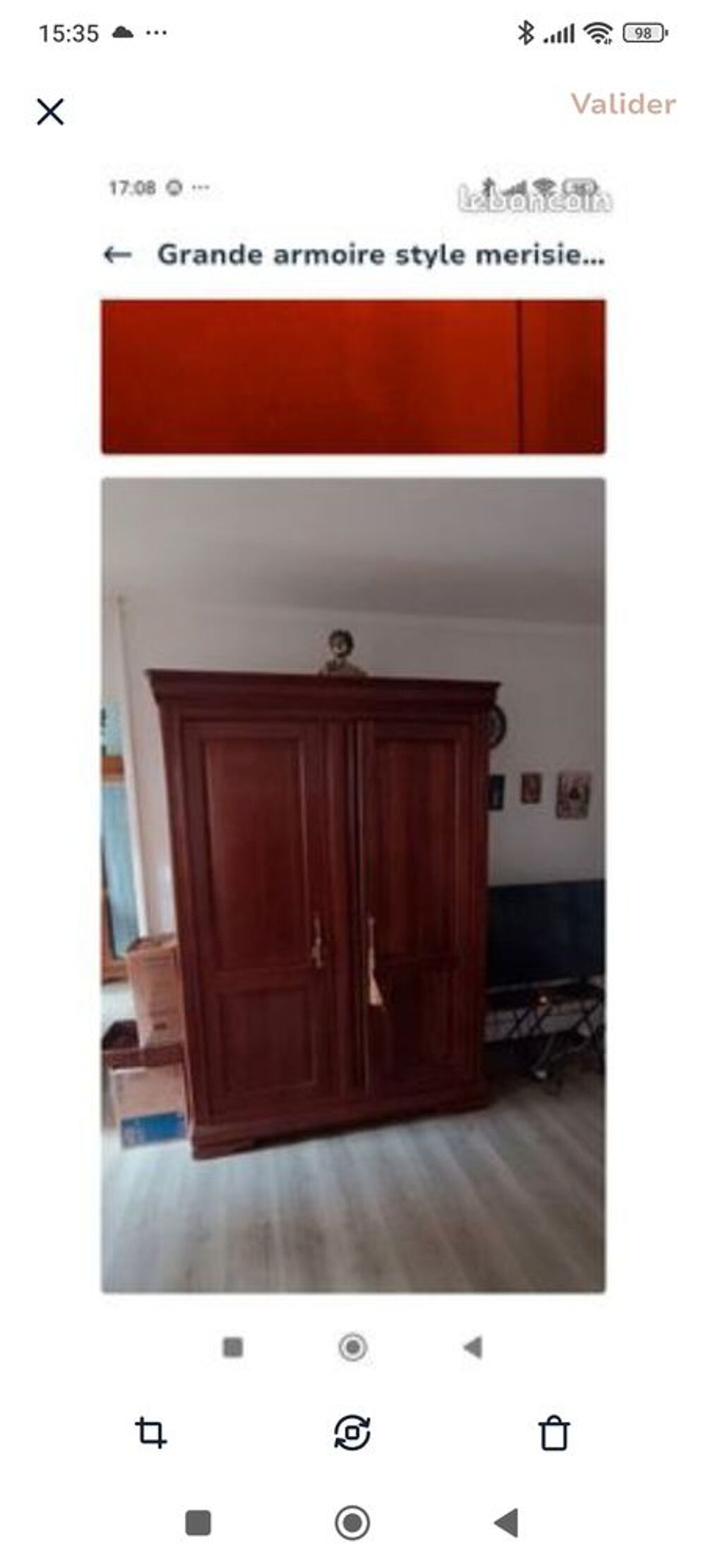 Armoire salon ou chambre massif style merisier parfait &eacute;tat. Meubles