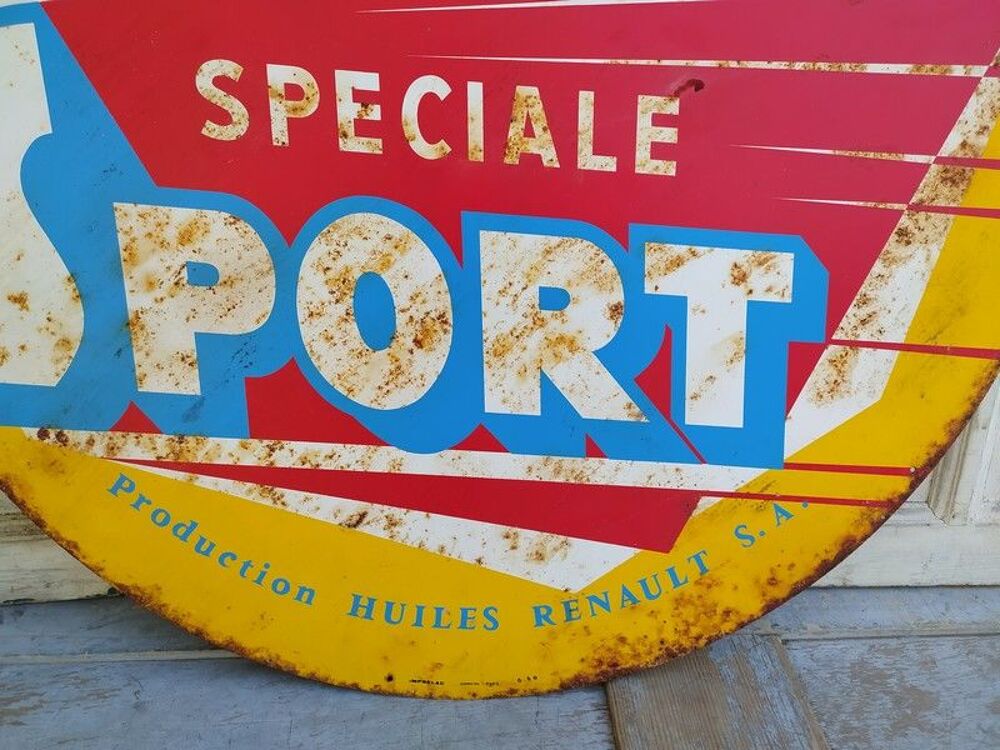Plaque T&ocirc;le Publicitaire Huile Renault Sp&eacute;cial Sport 