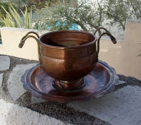 RARE - ANCIEN CACHE POT AVEC SOUCOUPE XIX �me si�cle 28 G�menos (13)