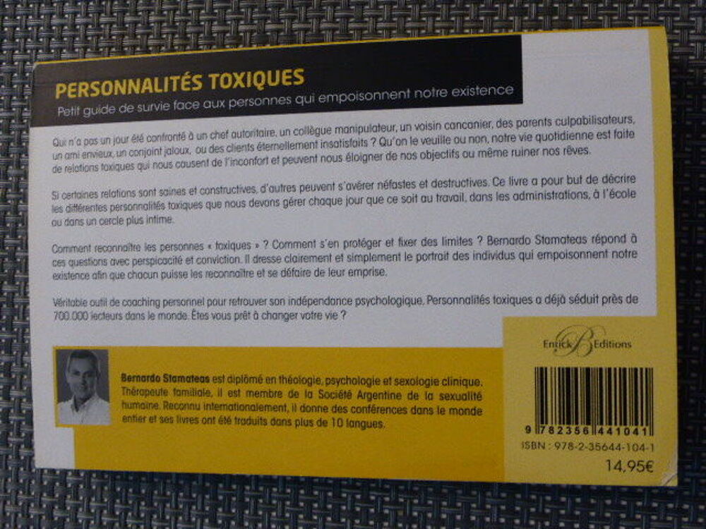 Personnalit&eacute;s toxiques Bernardo Stamateas Livres et BD