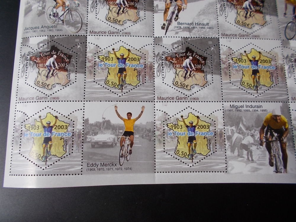 TBE : Timbres comm&eacute;moratifs des 100 ANS DU TOUR DE FRANCE 