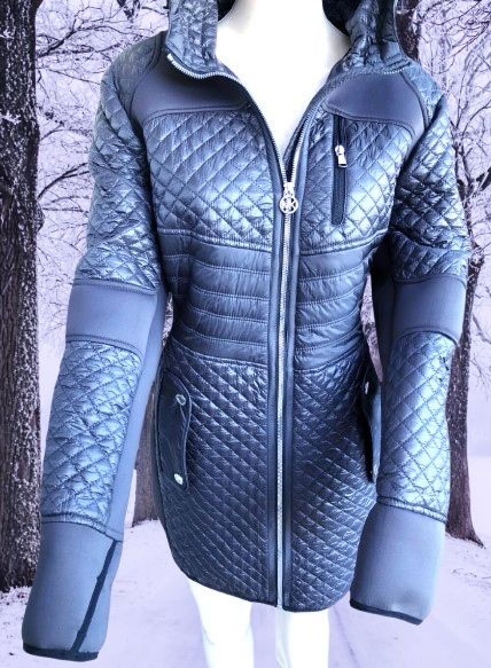 MICHAEL KORS - MANTEAU A CAPUCHE FEMME NOIR MATELASS&Eacute; Vtements