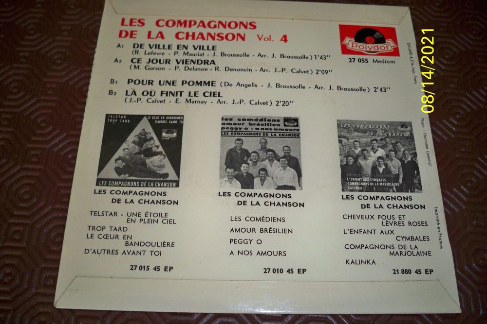 LES COMPAGNONS DE LA CHANSON 45T Audio et hifi