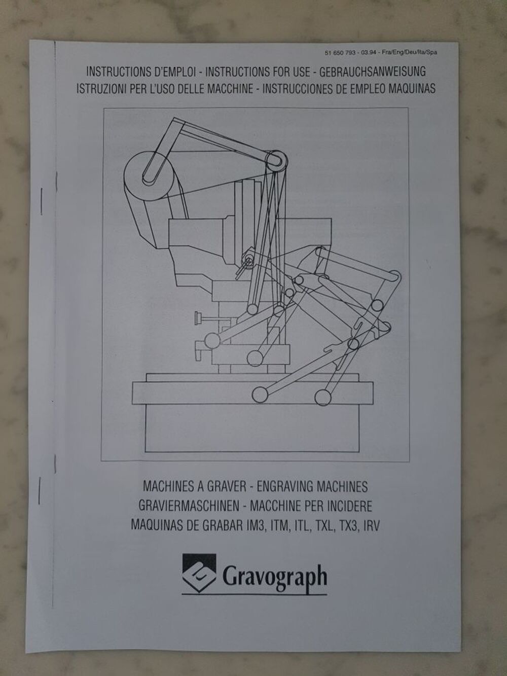 Instructions d'Emploi GRAVOGRAPH IM3,ITM,ITL,TXL,TX3,IR Livres et BD