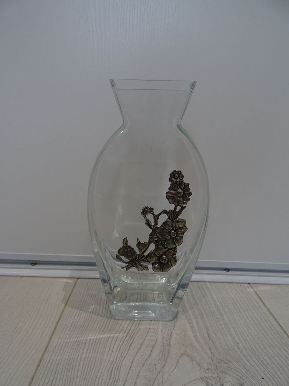 Vase en verre et &eacute;tain Décoration