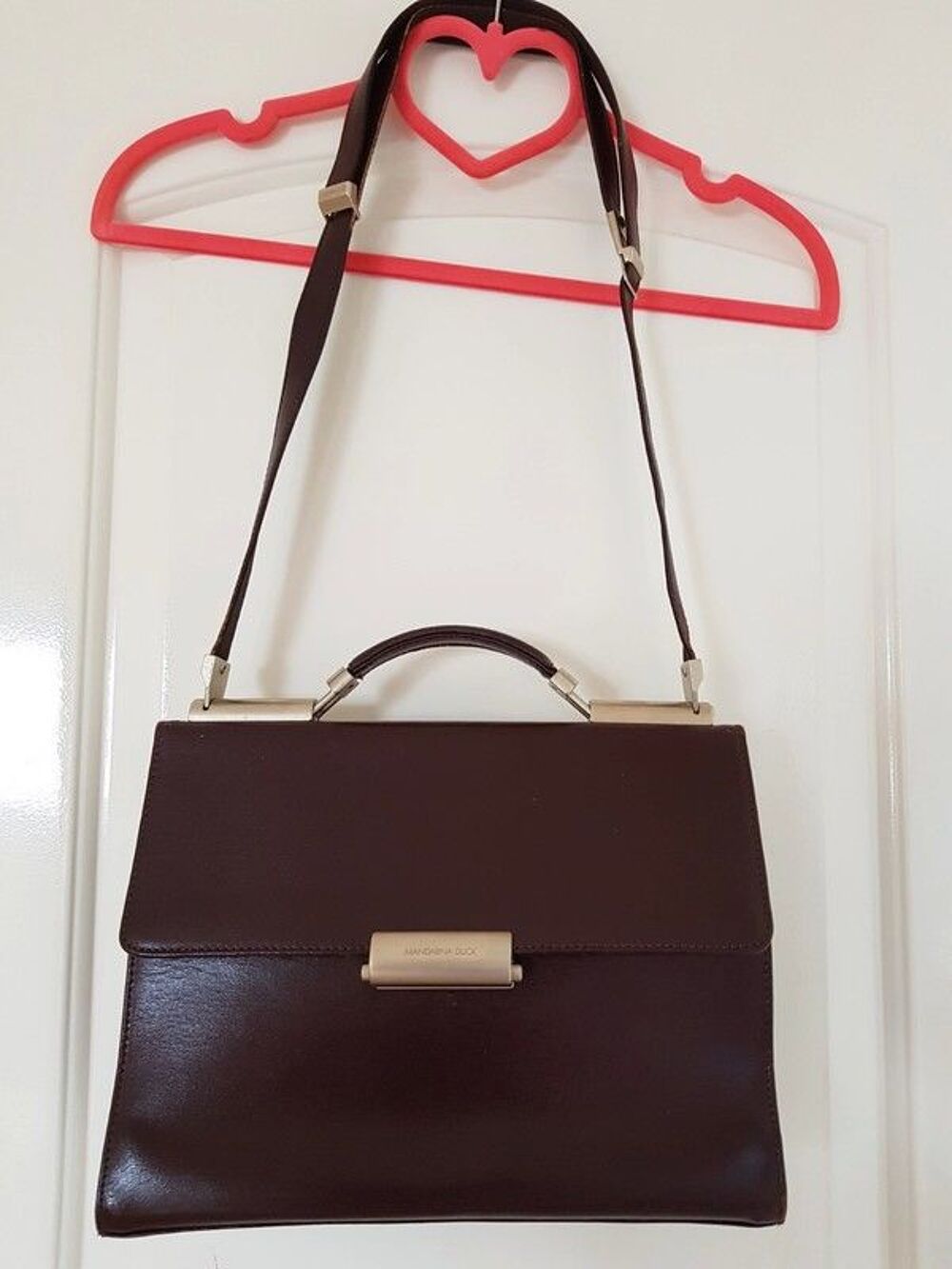 Sac &agrave; main Mandarina Duck en cuir marron Maroquinerie