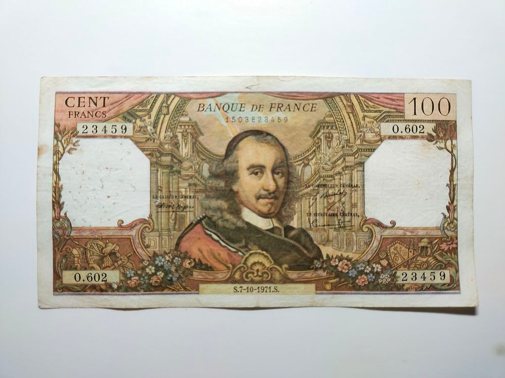 billet de 100 francs "" CORNEILLE "" ann&eacute;e 1971 . 