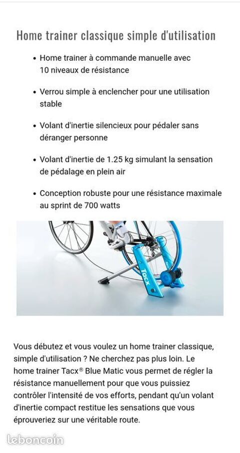 Home trainer Tacxx Blue Matic Chassieu (69)