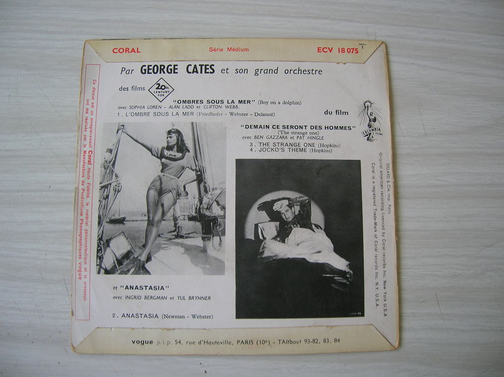 EP GEORGE CATES Demain ce seront des hommes/Ombres sous la m CD et vinyles