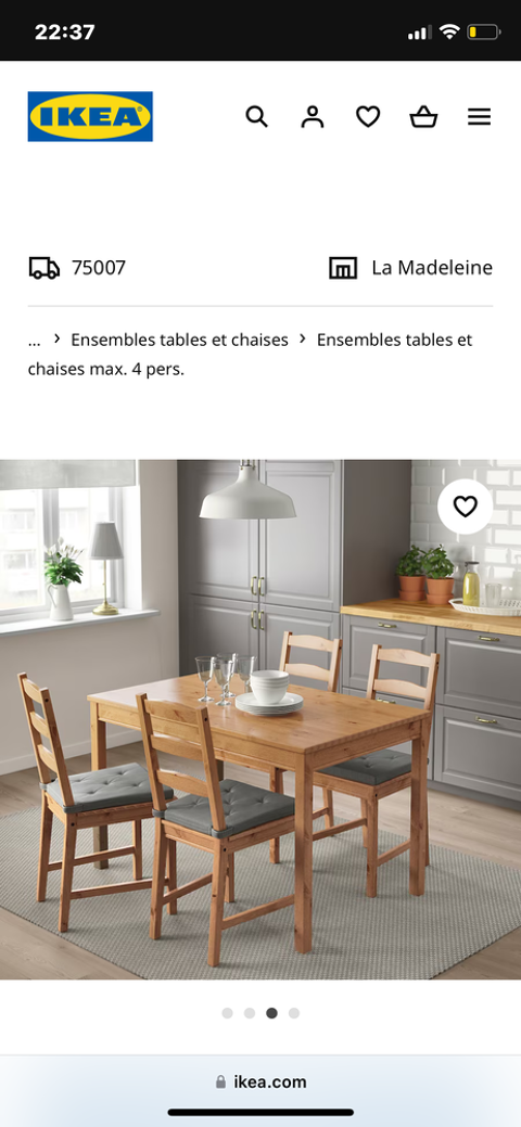Table 4 chaises avec protge IKEA  140 Paris 3 (75)