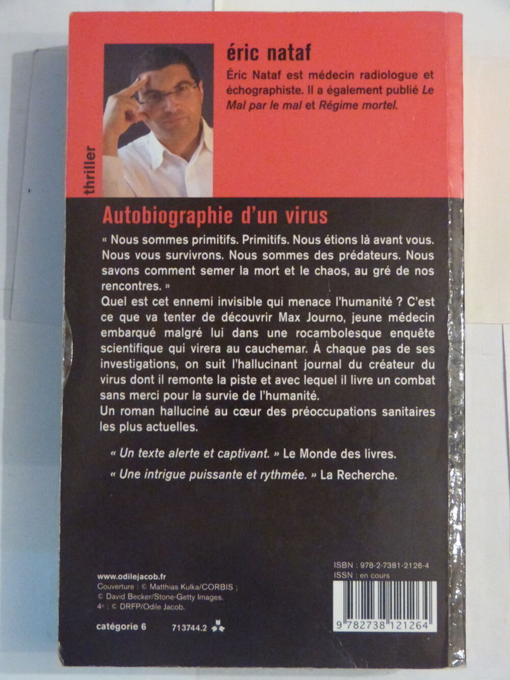 AUTOBIOGRAPHIE D' UN VIRUS par E. NATAF roman policier Livres et BD