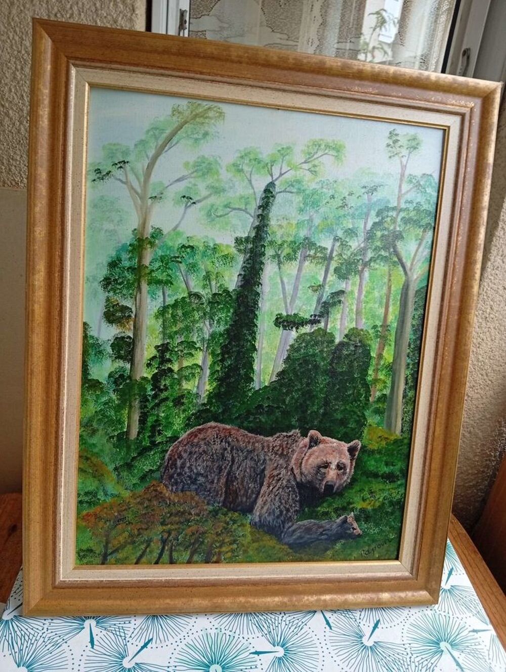 Tableau / matin d'ours en lisiere des bois Décoration