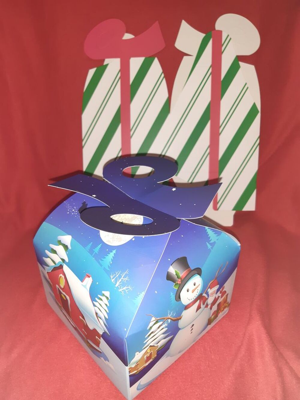 20 Pi&egrave;ces 3D en carton Bo&icirc;tes-cadeaux avec arc pour No&euml;l Décoration