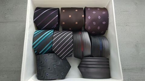 Lot de 9 Cravates Homme + son Bac de Rangement ? Offert Maureilhan (34)