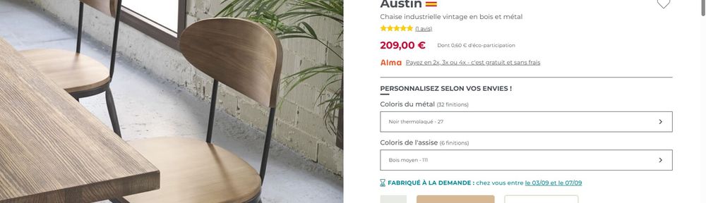 4 PIEDS TABLE CERAMIQUE EXT. ET CHAISES INDUSTRIELLES NEUFS Meubles