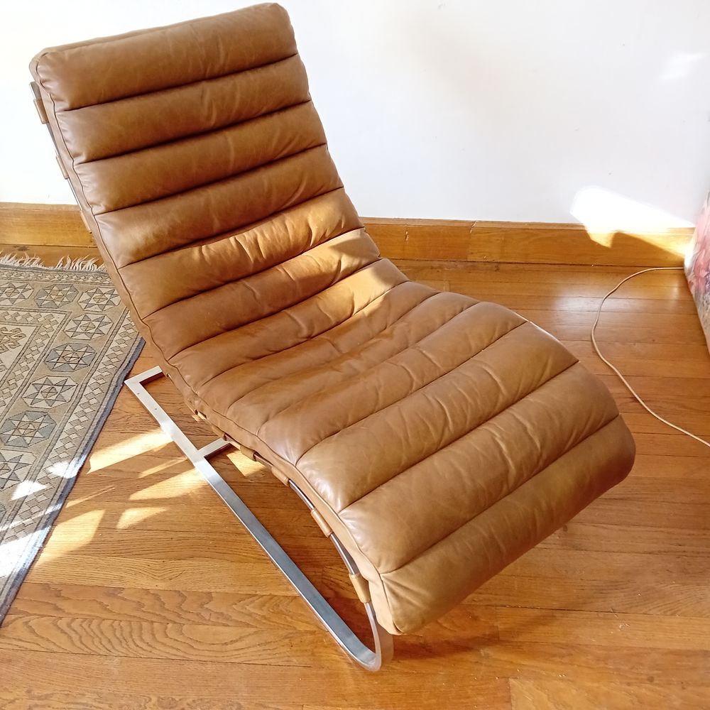chaise longue en cuir fauve Meubles