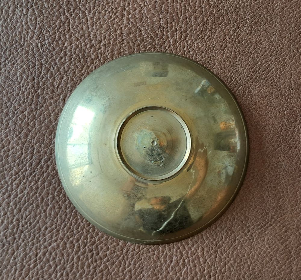 lot de 2 coupelles vide poche en m&eacute;tal laiton grav&eacute; &eacute;maill&eacute; Décoration