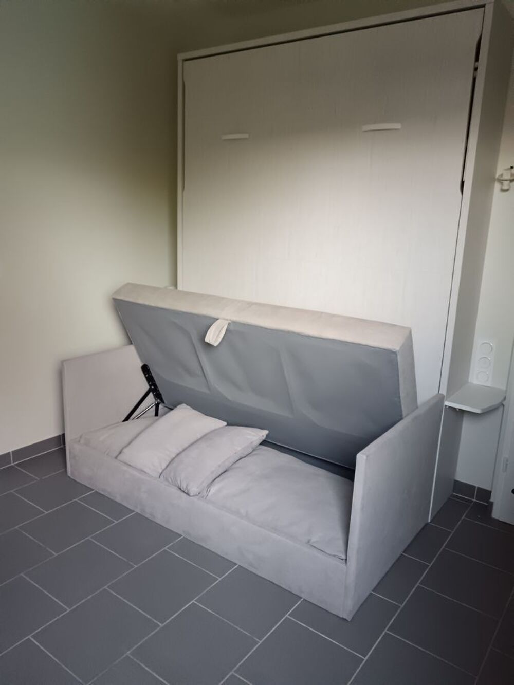 lit armoire escamotable avec banquette deux couchage , Meubles
