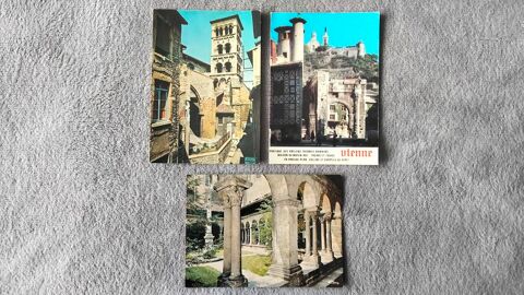 Lot 3 cartes postales touristiques vintage Vienne Isère 4.5 Villeurbanne (69)