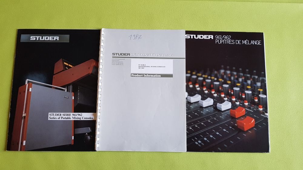 CONSOLE 961/962 STUDER Audio et hifi