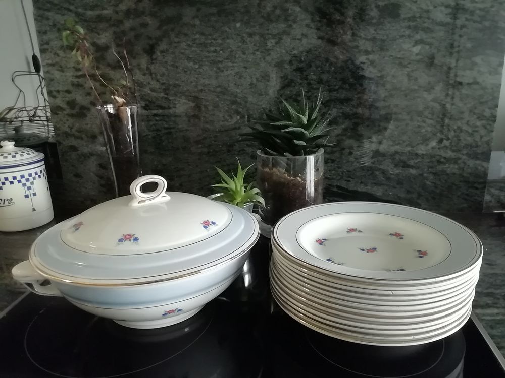 Soupi&egrave;re et assiettes creuses Décoration