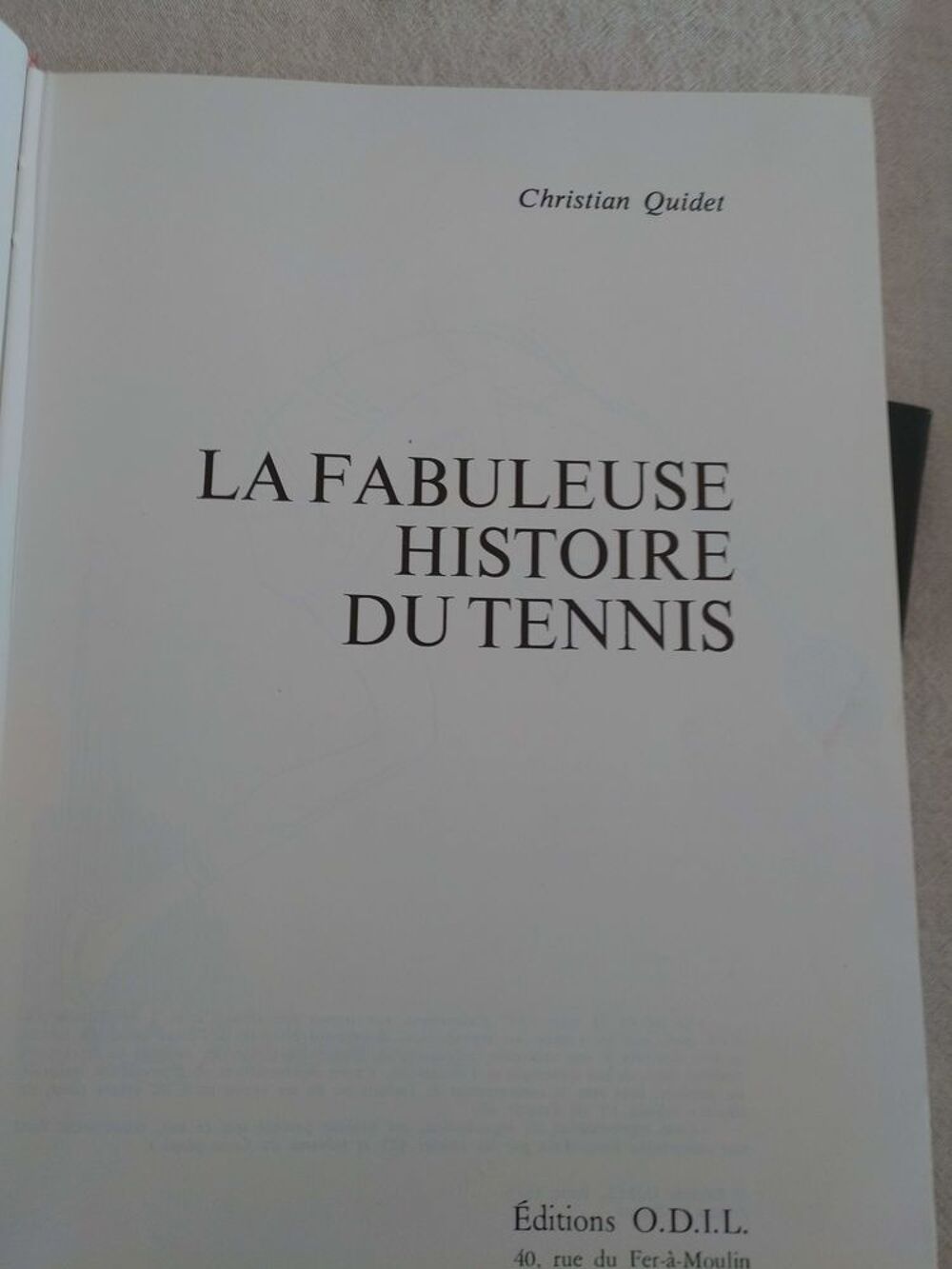 la fabuleuse histoire du tennis Livres et BD