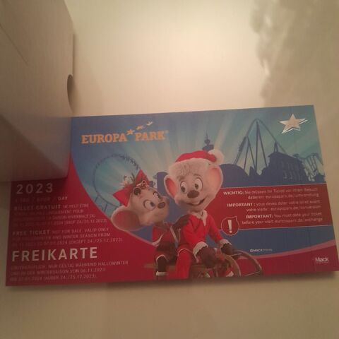 Billet europa park 80 Colmar (68)