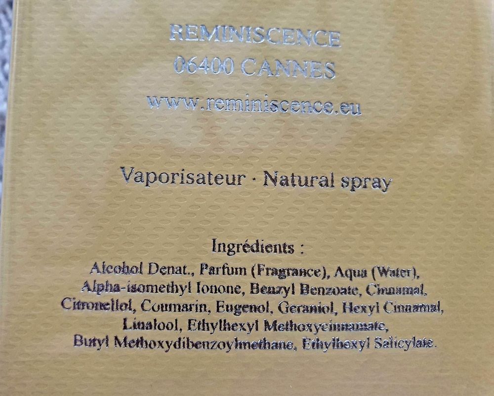 Eau de Toilette Vanille Santal de R&eacute;miniscence, Neuve, 100 ml, Sous Blister Bijoux et montres