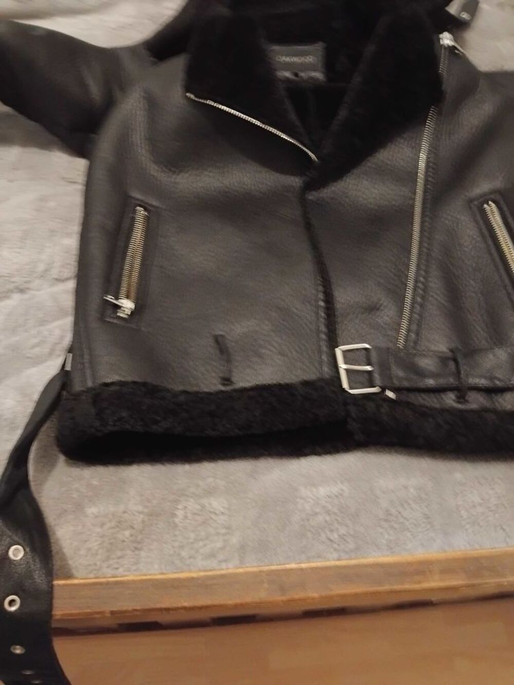 veste 3/4 en croute de cuir Vêtements