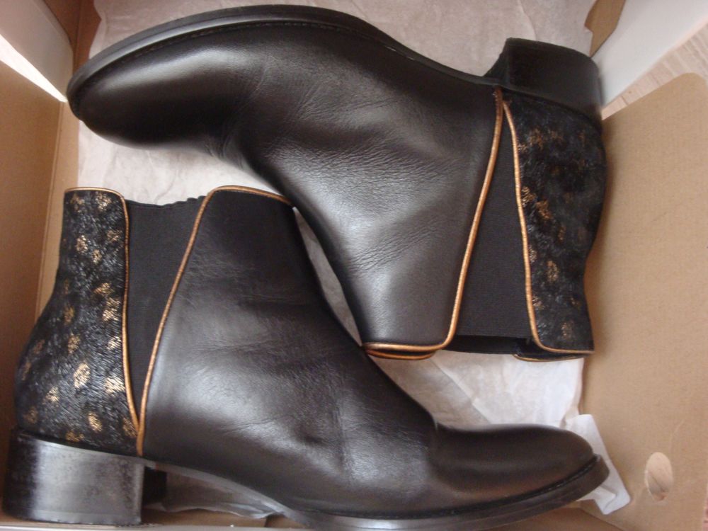 Boots en cuir noir Chaussures