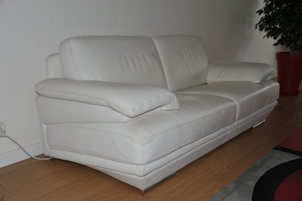 Canap&eacute; cuir blanc Meubles