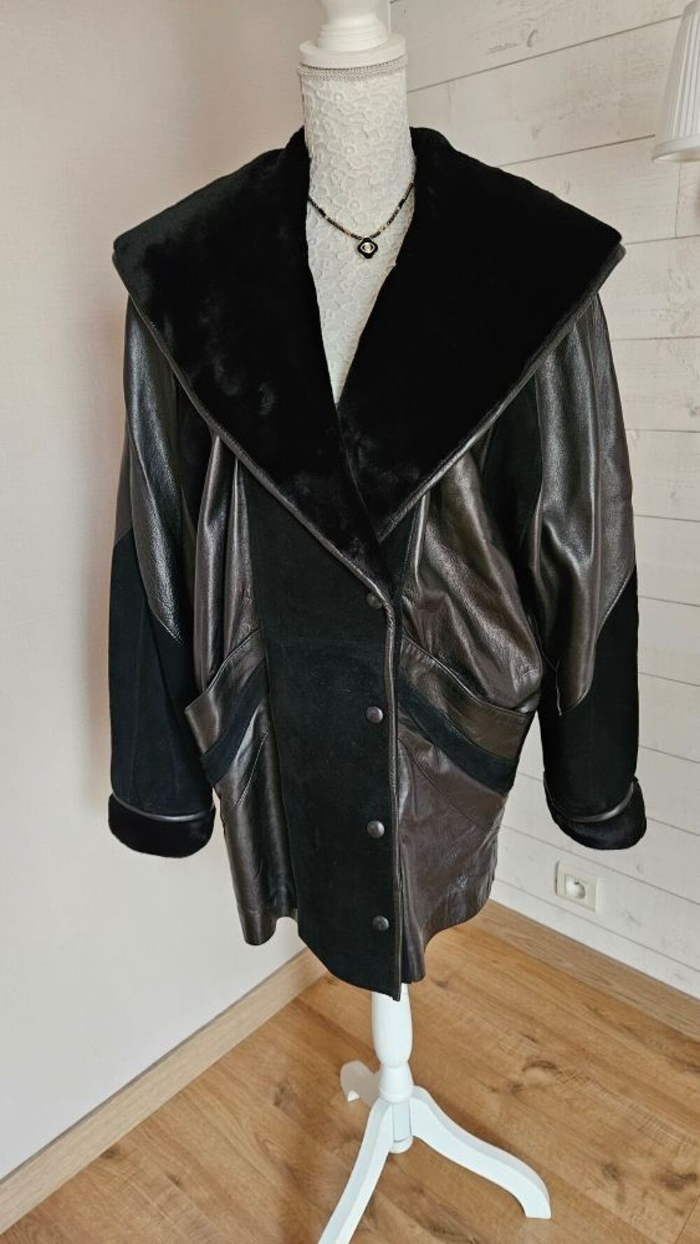 manteau cuir v&eacute;ritable 3/4 Vêtements